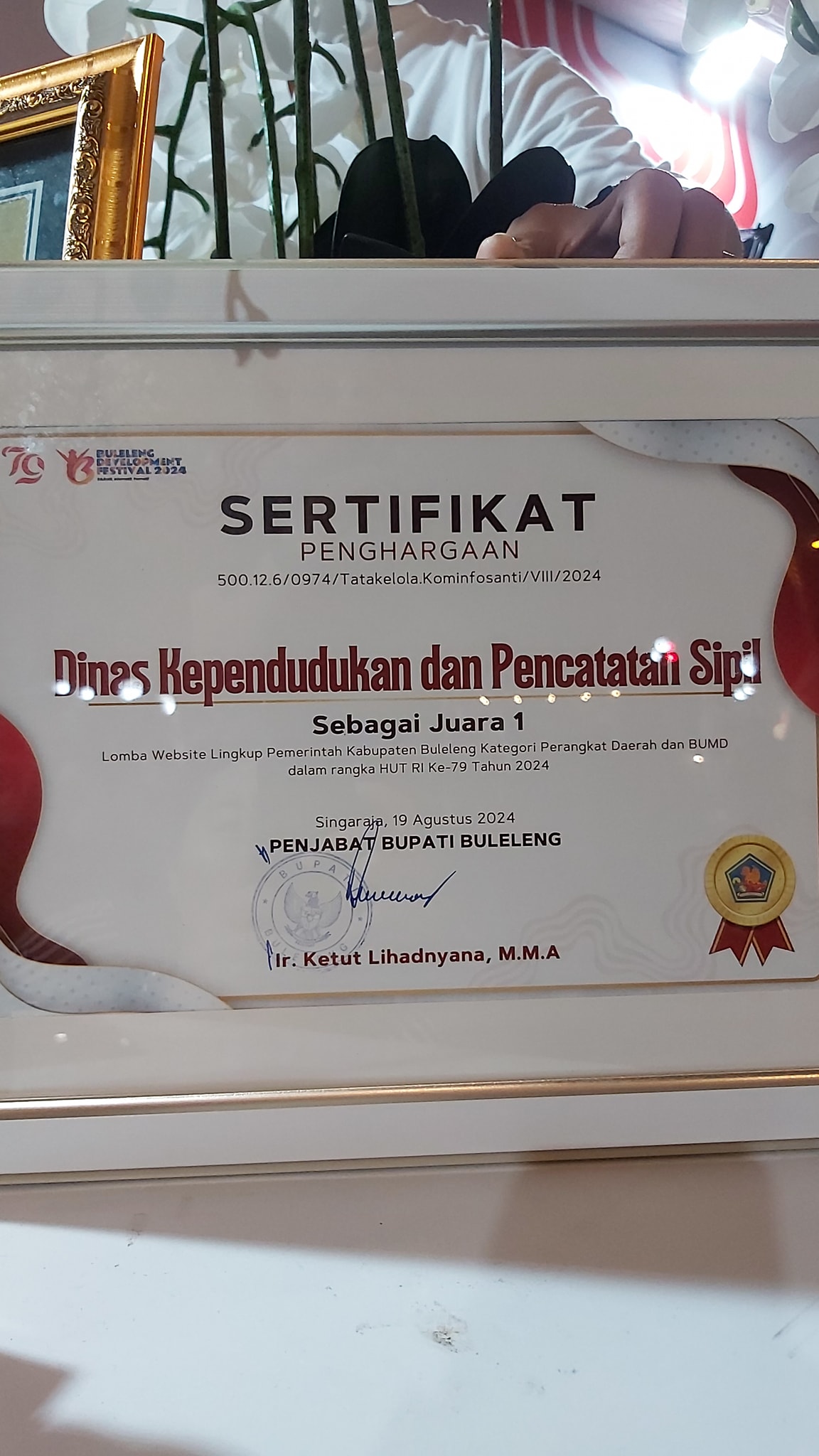 Juara 1 Lomba Website Lingkup Pemerintah Kabupaten Buleleng